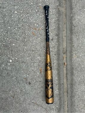 Kids Gold Baseball Bat with Black Grip - Decorative Design